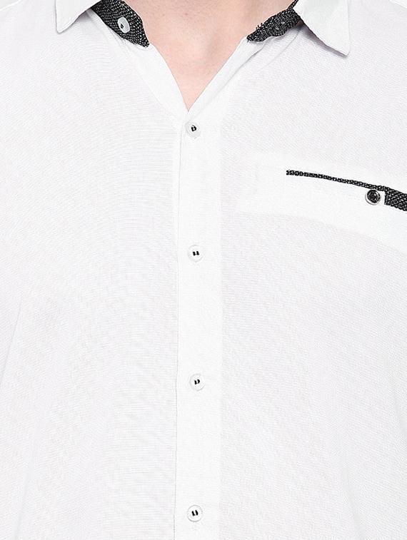 white cotton casual shirt - 12757545 - Zoom Image - 4