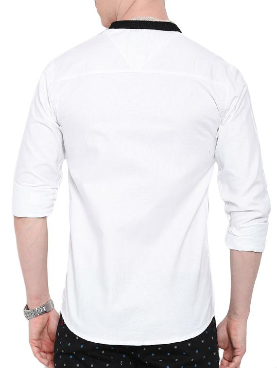 white cotton casual shirt - 12757546 - Zoom Image - 3