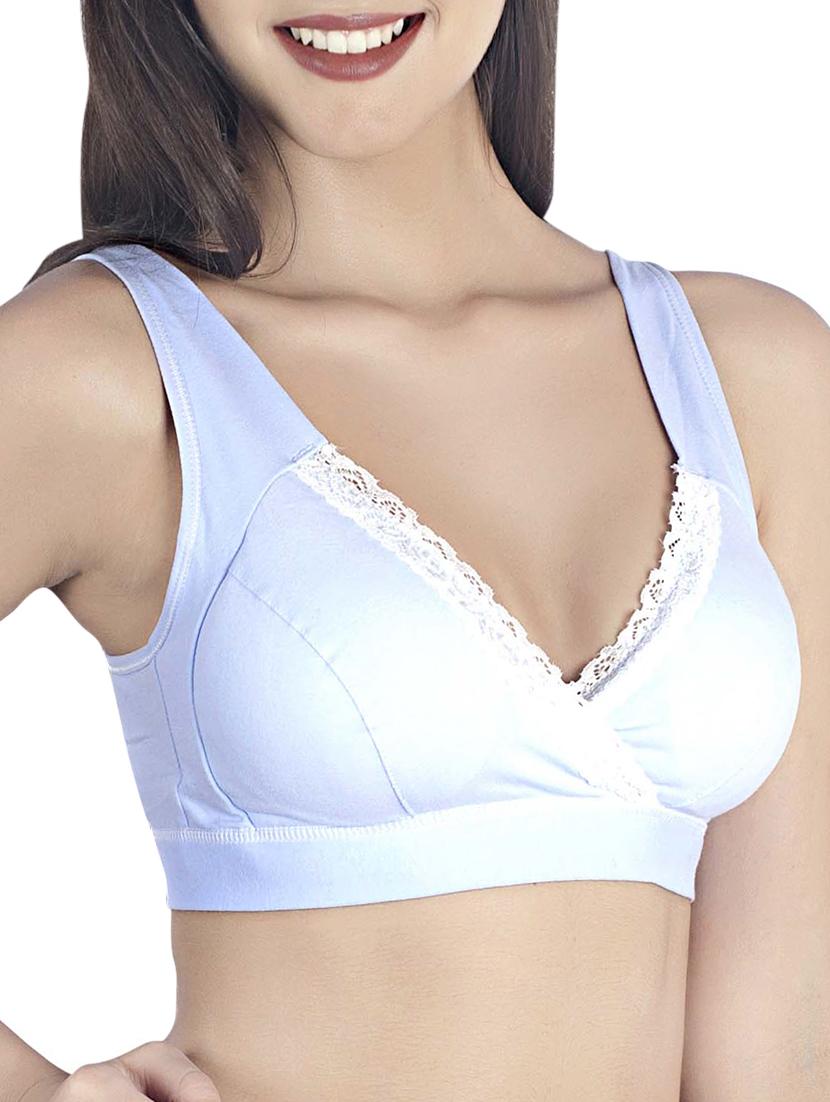 blue cotton minimizer bra - 12758154 - Zoom Image - 2