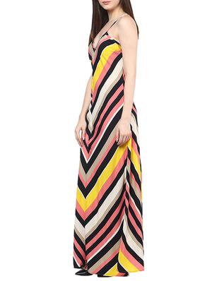 black striped crepe dress - 12759073 - Standard Image - 2