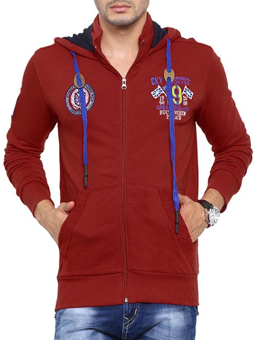 maroon printed sweatshirt - 12759904 - Standard Image - 1