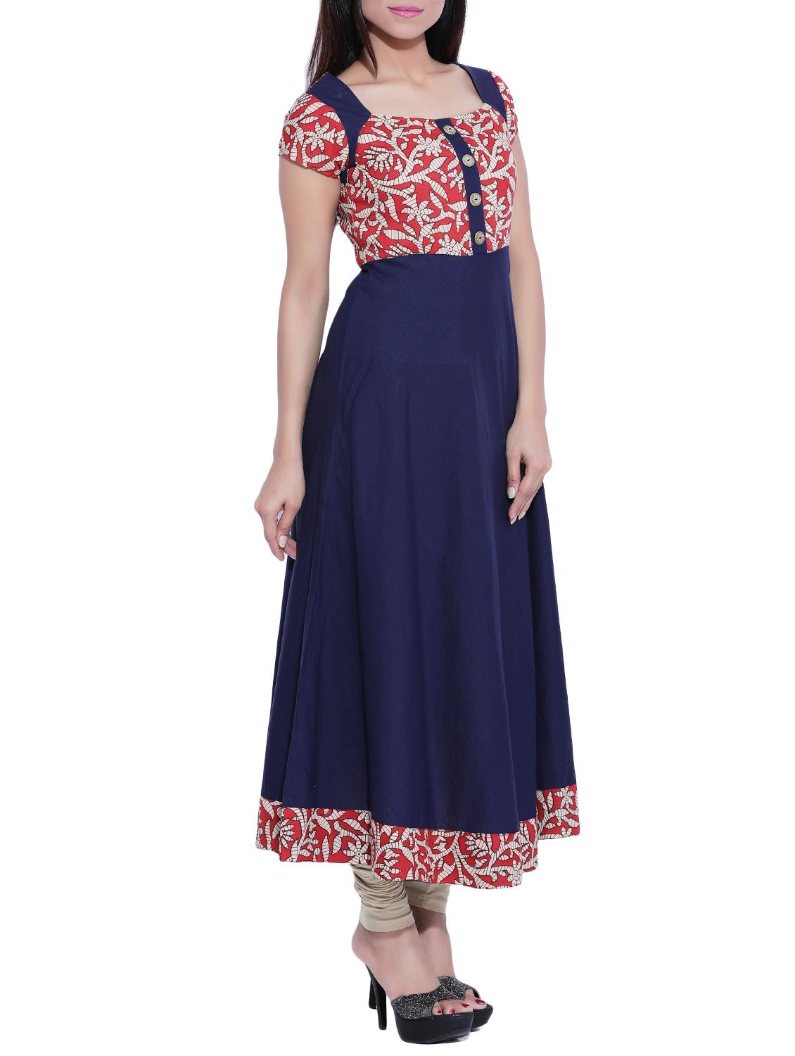flared printed kurta - 12759910 - Zoom Image - 2