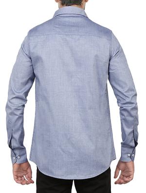 blue polyester blend casual shirt - 12763262 - Standard Image - 3