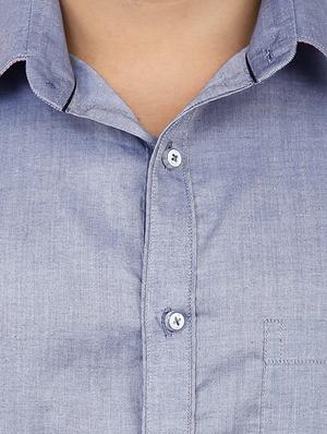 blue polyester blend casual shirt - 12763262 - Standard Image - 4