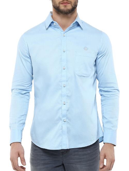 light blue cotton casual shirt - 12763275 - Standard Image - 1