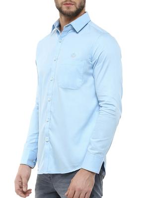 light blue cotton casual shirt - 12763275 - Standard Image - 2