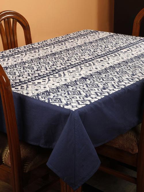 dekor world ikat printed blue table cover (pack of 1) - 12763369 - Standard Image - 1