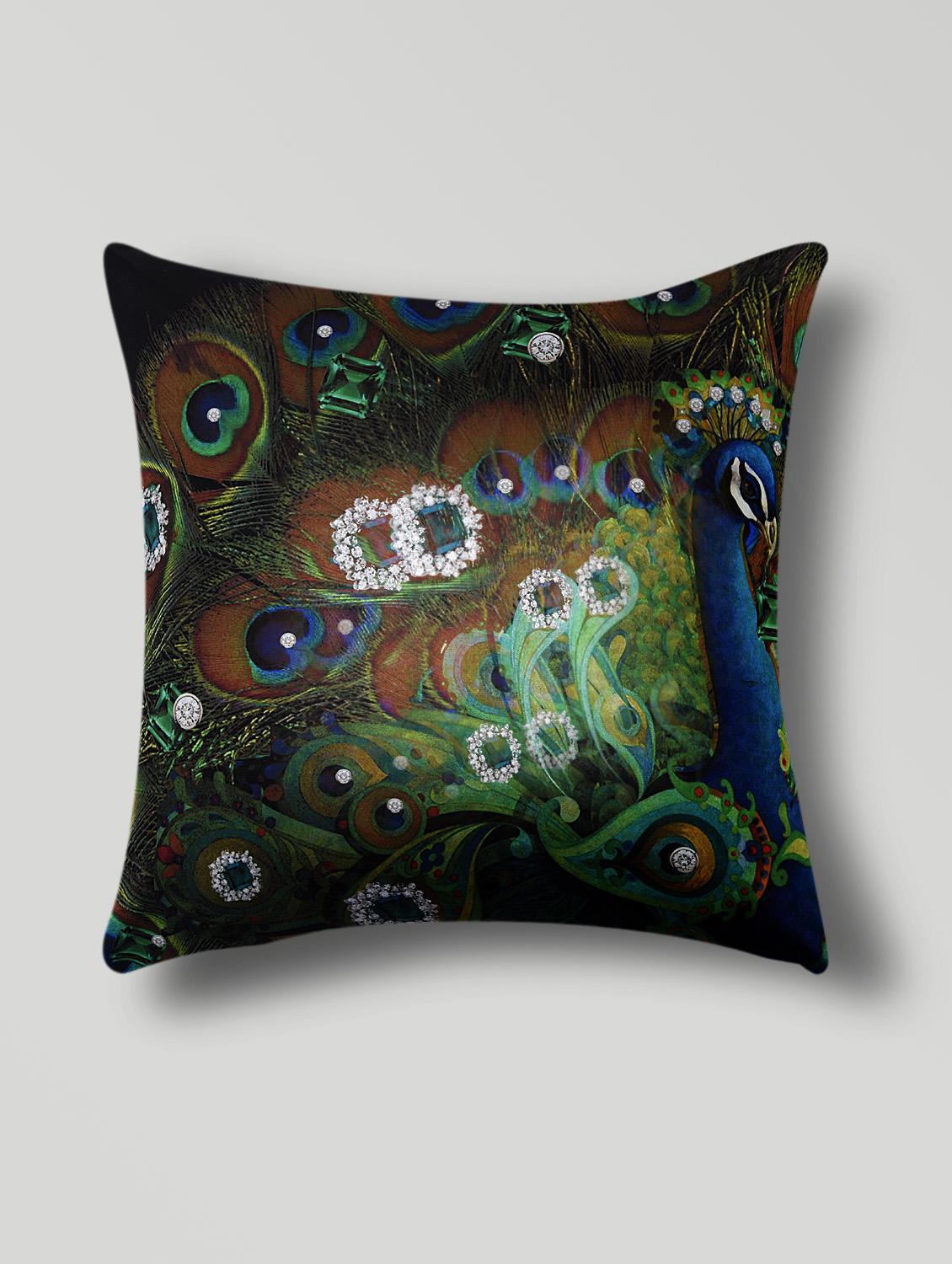 green polyester digital printed cushion cover - 1276802 - Zoom Image - 1
