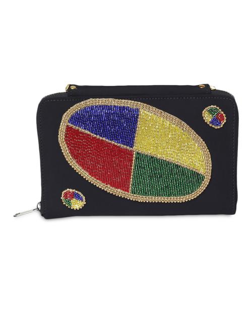 black sequined clutch cum slingbag - 1276993 - Standard Image - 1