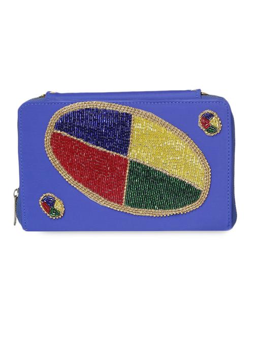 blue sequined clutch cum slingbag - 1276994 - Standard Image - 1