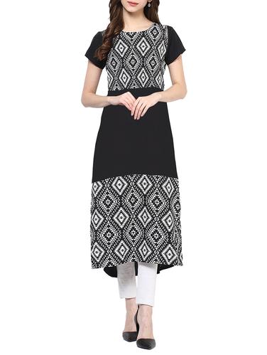 black straight kurta - 12776031 - Very Small Image - 1