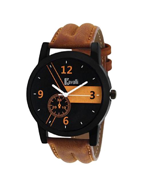 cavalli casual analogue tan leather strap multicolour dial men's watch cw-333 - 12776090 - Standard Image - 1