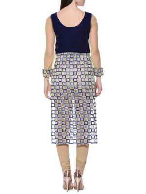 blue velvet straight kurta - 12779113 - Standard Image - 3