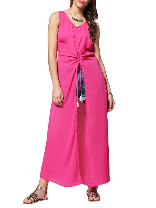 pink solid maxi tunic - 12780048 - Standard Image - 1