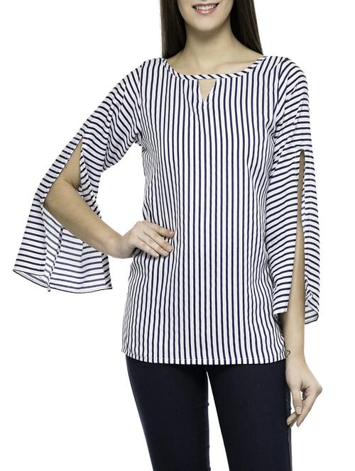 women's a line key hole neck top - 12782387 -  Standard Image - 0