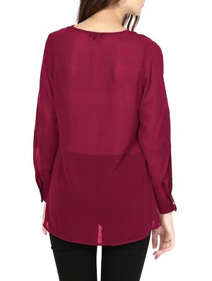 front overlap sheer back top - 1278333 - Standard Image - 3