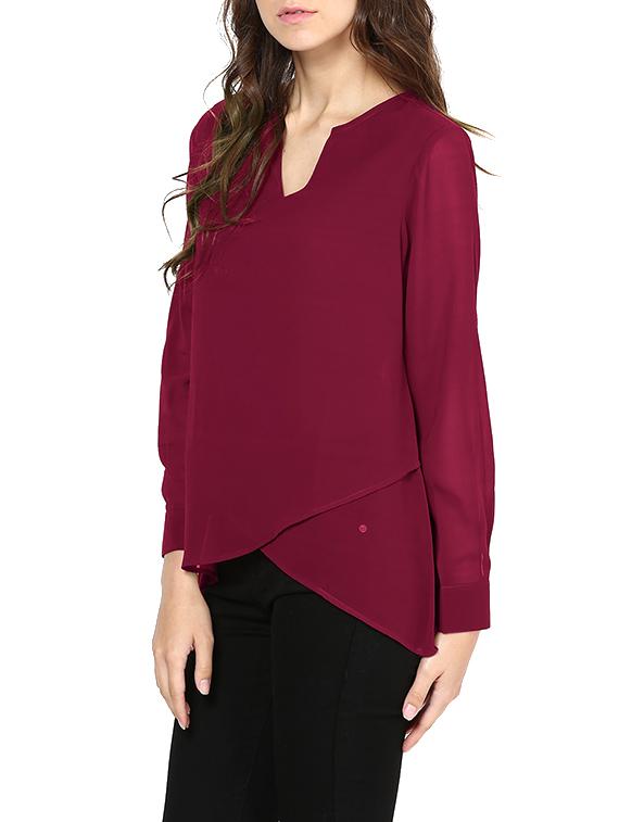 front overlap sheer back top - 1278333 - Zoom Image - 2