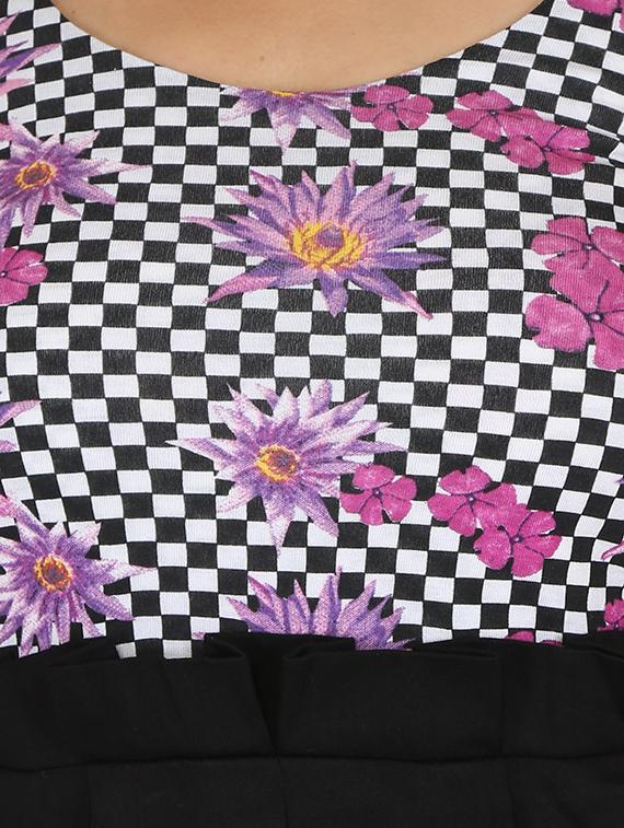 black floral printed viscose dress - 12783627 - Zoom Image - 4