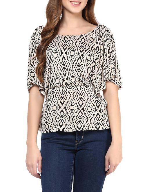 monochrome viscose blouson top - 12785384 - Very Small Image - 1