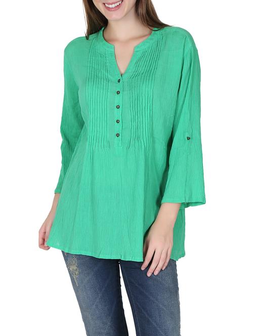 green cotton regular top - 12786041 - Standard Image - 1