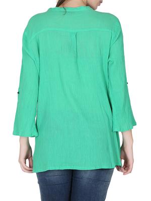 green cotton regular top - 12786041 - Standard Image - 3