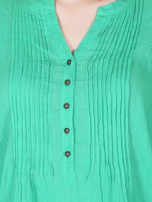 green cotton regular top - 12786041 - Standard Image - 4