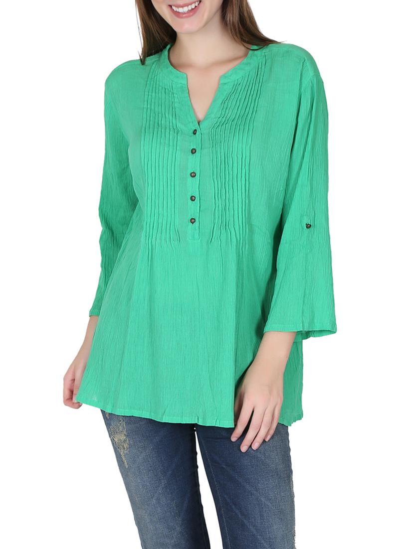 green cotton regular top - 12786041 - Zoom Image - 1