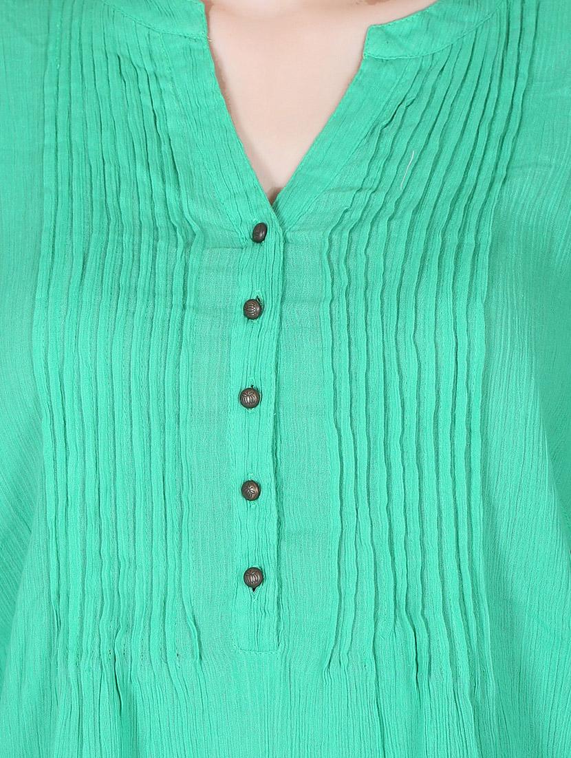 green cotton regular top - 12786041 - Zoom Image - 4
