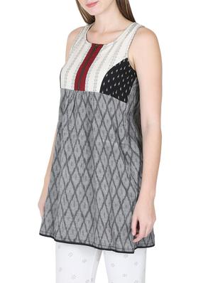 grey cotton regular tunic - 12786053 - Standard Image - 2