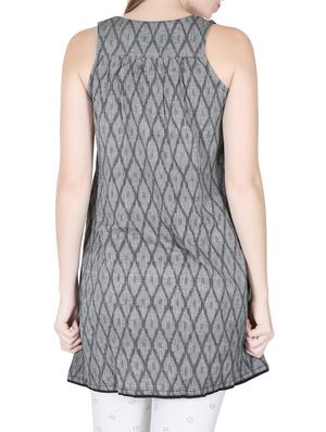 grey cotton regular tunic - 12786053 - Standard Image - 3
