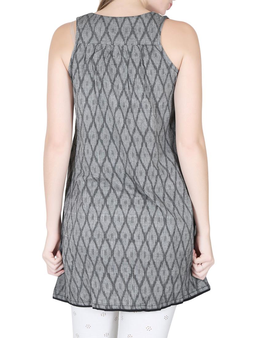 grey cotton regular tunic - 12786053 - Zoom Image - 3