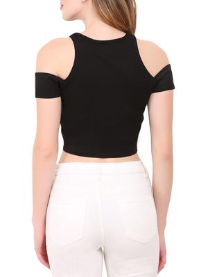 cross over hem crop top - 12786281 - Standard Image - 3