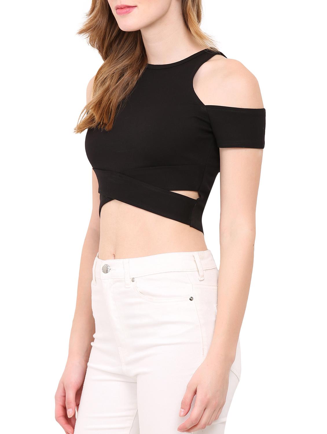 cross over hem crop top - 12786281 - Zoom Image - 2