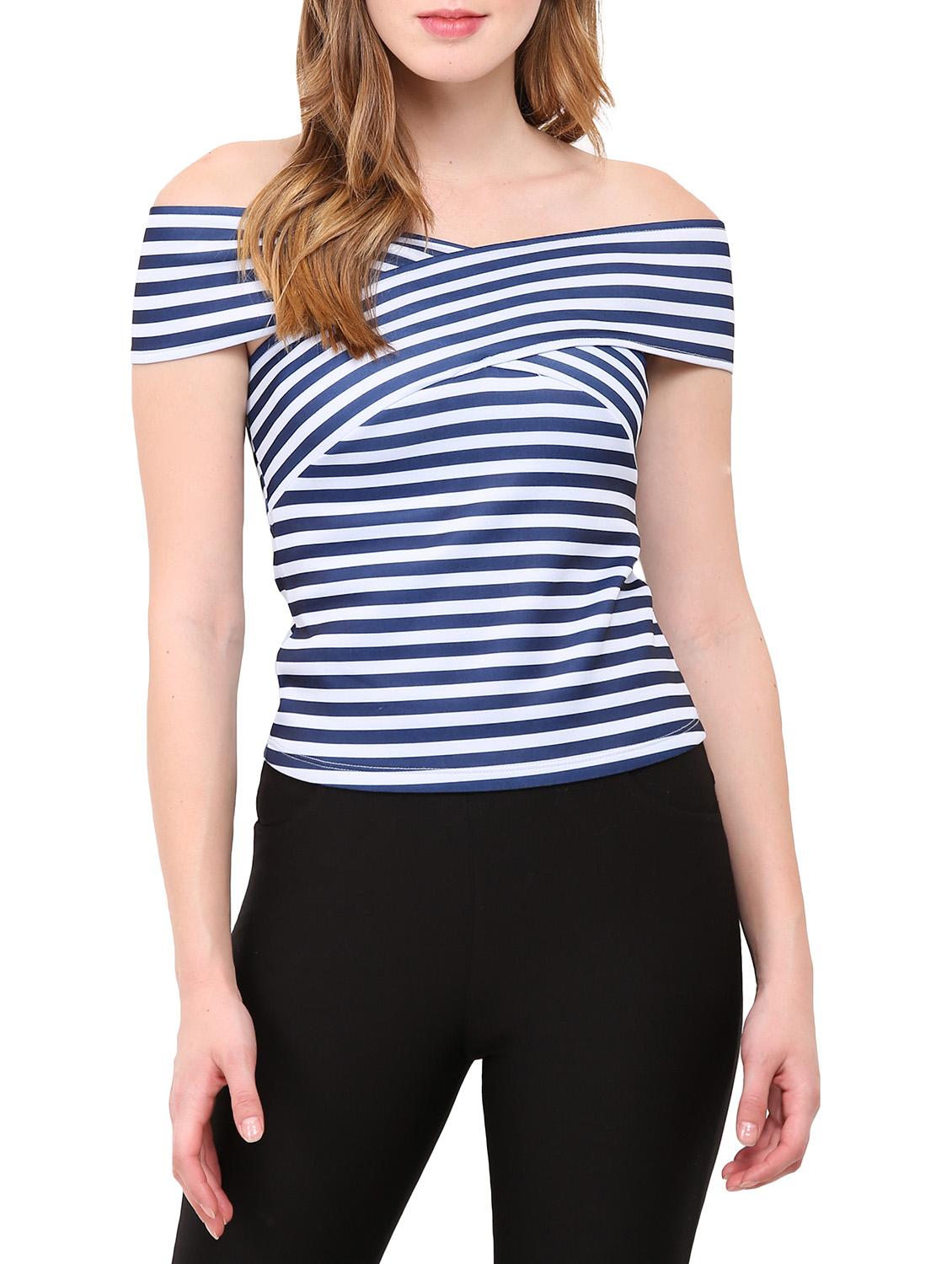 cross over striped top - 12786283 - Zoom Image - 1