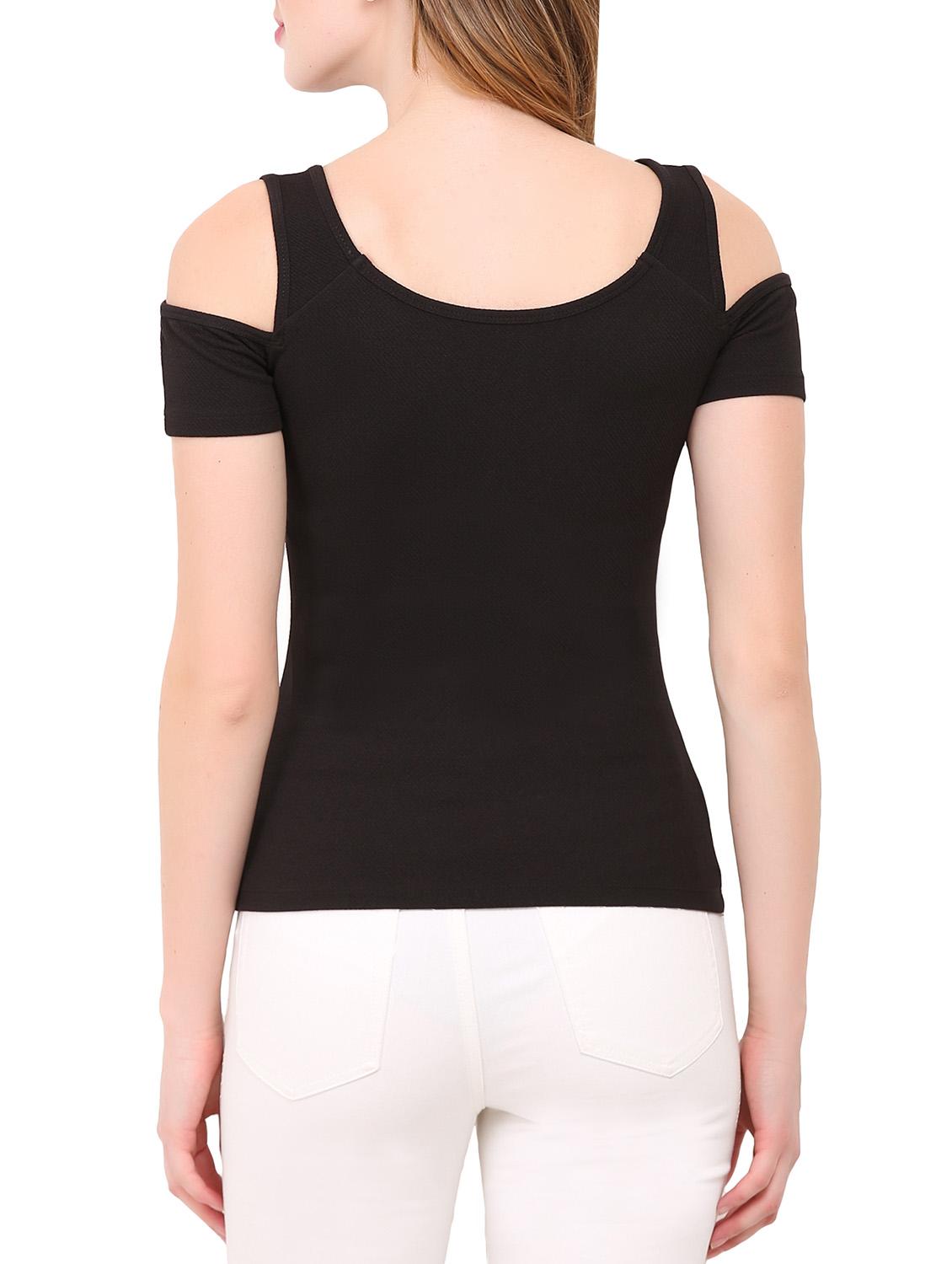 cold shoulder solid top - 12786285 - Zoom Image - 3
