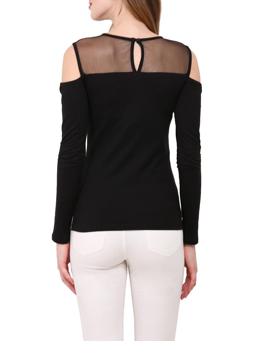 mesh panel cold shoulder top - 12786293 - Zoom Image - 3