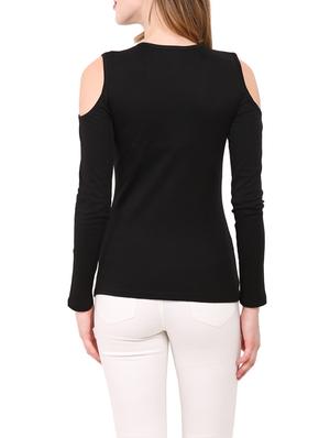 cold shoulder solid top - 12786296 - Standard Image - 3