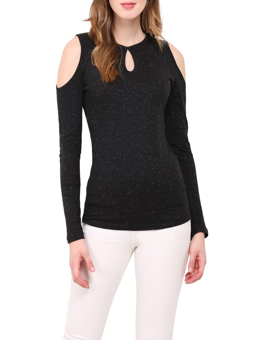 key hole neck cold shoulder top - 12786299 - Zoom Image - 1