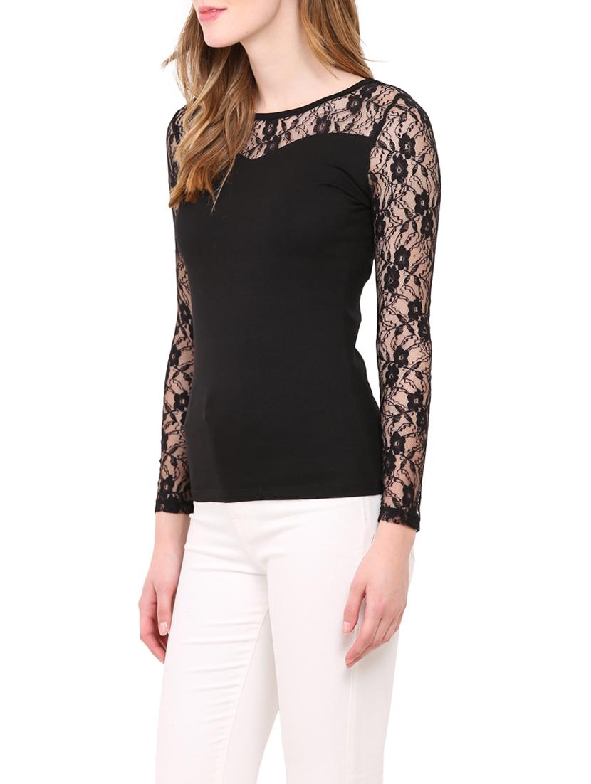 lace panel solid top - 12786302 - Zoom Image - 2