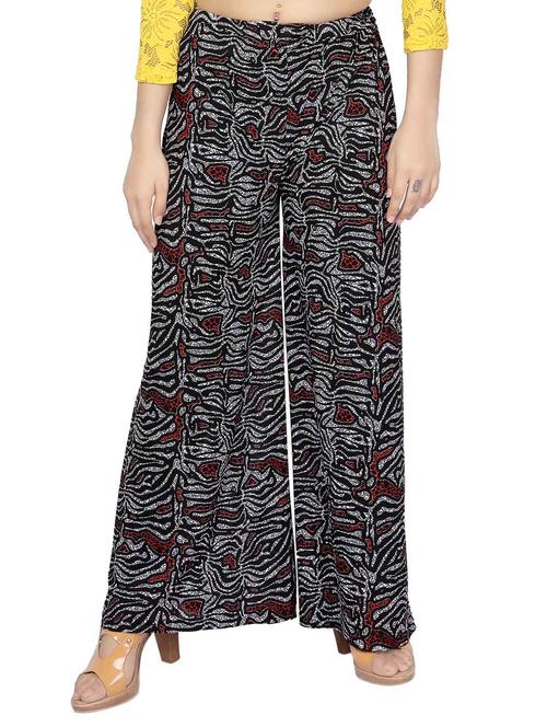 black printed cotton palazzo - 12786570 - Standard Image - 1
