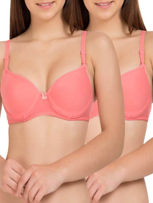set of 2 pink cotton bras - 12786891 - Standard Image - 1