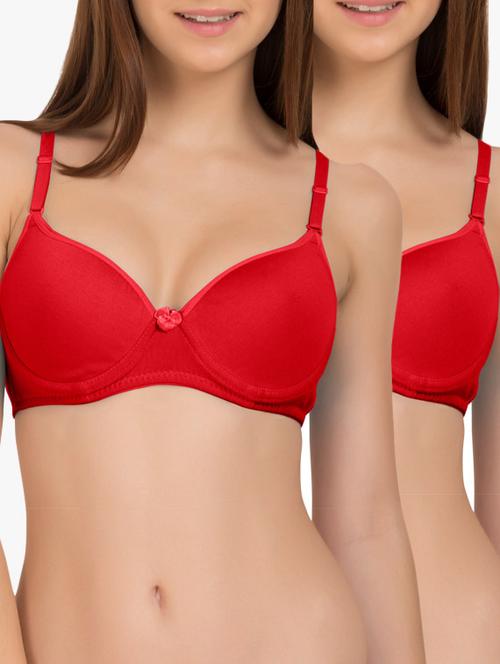 set of 2 red cotton bras - 12786895 - Standard Image - 1