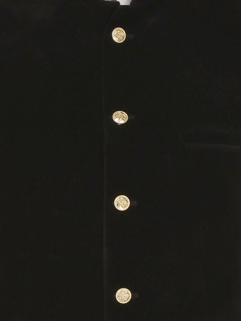 black velvet nehru jacket - 12787124 - Zoom Image - 3
