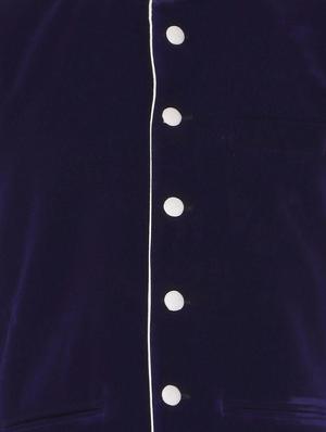 blue velvet nehru jacket - 12787130 - Standard Image - 3
