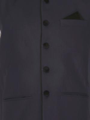 blue cotton nehru jacket - 12787132 - Standard Image - 3