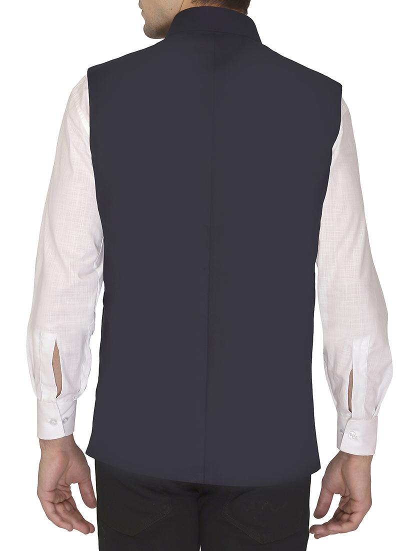 blue cotton nehru jacket - 12787132 - Zoom Image - 2