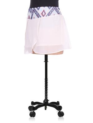 cream layered georgette mini skirt - 1278714 - Standard Image - 2