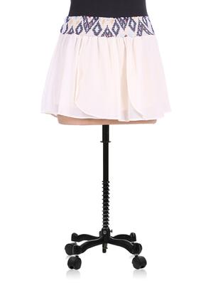 cream layered georgette mini skirt - 1278714 - Standard Image - 3