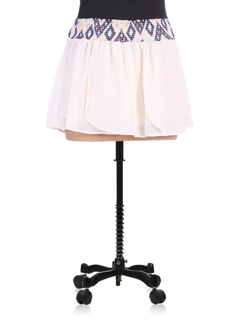 cream layered georgette mini skirt - 1278714 - Zoom Image - 3