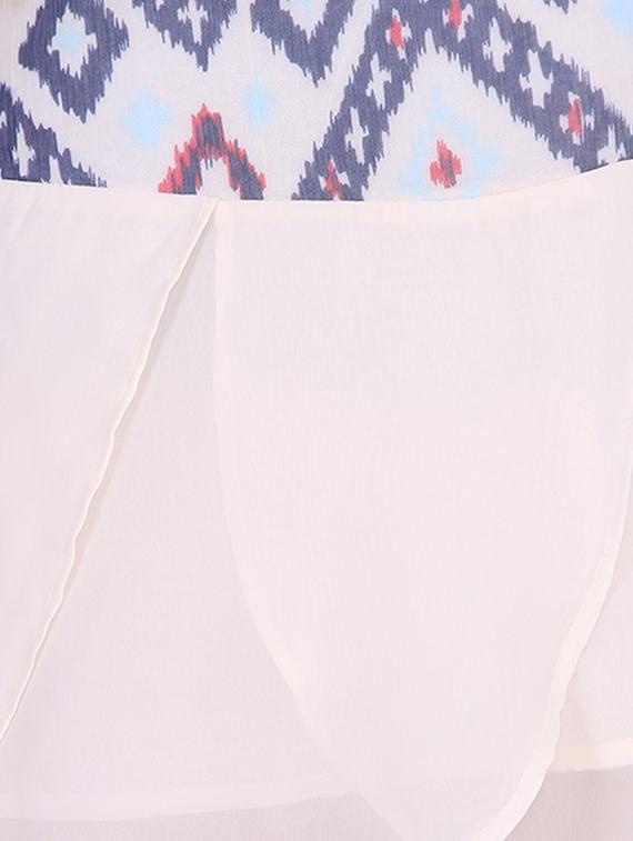 cream layered georgette mini skirt - 1278714 - Zoom Image - 4